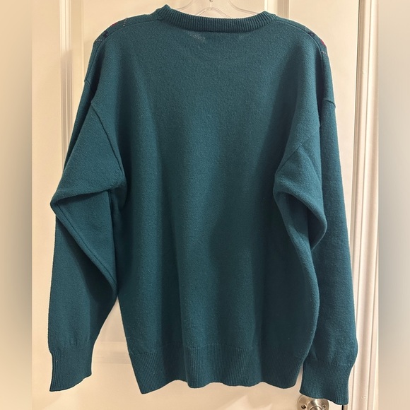 Mackinnon of Scotland Sweater Men's Size Small Pure 100% Lambswool Green Holiday - Picture 3 of 13